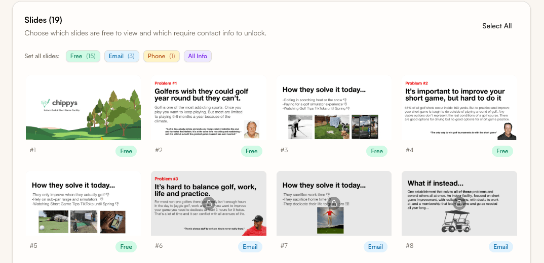 Gated and free slides